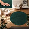 TT Home Tappeto Salotto Pelo Corto Monocolore Design Moderno Lavabile, Colore: Verde Scuro Petrolio, Dimensione:120 cm tondo