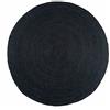 Vipanth Exports Tappeto rotondo in juta nera per soggiorno (60 x 60 cm)