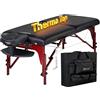Master Massage Equipment Master Massage Therma Top Mobil - Lettino massaggiante riscaldabile Reiki, pieghevole, in legno, 71 cm, colore: Nero