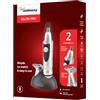 Paul Anthony Salon Pro H5130BK - Rasoio per naso e barba, lame in acciaio ad alto tenore di carbonio, testina per tosatrice nasale e regolabarba con illuminazione a LED, funzionamento a batteria,