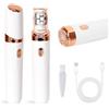 Homirty 2 in 1 Epilatore Viso da Donna USB Ricaricabile Rasoio Viso Epilatore con Teste Intercambiabili Luce LED Sopracciglio Elettrico Donna, per Viso, Labbra, Baffetti, Braccia, La Zona Bikini (Bianco)
