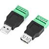 QWORK® 2 Pz Connettori USB, USB 2.0 A Maschio & Femmina a 5 Pin PCB Morsetto a Vite Femmina per la Ricarica e il Trasferimento dei Dati (Connettori USB Maschio & Femmina)