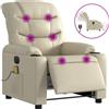 vidaXL Sedia da massaggio elettrica in Pelle finta crema