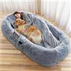 Jolitac Letto per cani di dimensioni umane 185 x 110 x 35 cm, letto extra large per cani adulti e animali domestici