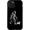 Vintage Bigfoot and Maltese Cryptid Humo Custodia per iPhone 11 Pro Bigfoot Walking - Girello maltese divertente per cani