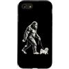 Vintage Bigfoot and Maltese Cryptid Humo Custodia per iPhone SE (2020) / 7/8 Bigfoot Walking - Girello maltese divertente per cani