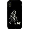 Vintage Bigfoot and Maltese Cryptid Humo Custodia per iPhone X/XS Bigfoot Walking - Girello maltese divertente per cani