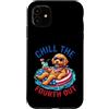 Doodle pup fourth july fireworks patriot Custodia per iPhone 11 Chill The Fourth Out Goldendoodle Dog Patriotic