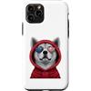 Akita Puppy Lover PS Custodia per iPhone 11 Pro Patriot Akita Closeup - Occhiali da sole con bandiera americana
