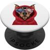 Doberman Puppy Lover PS Patriot Doberman Closeup Portrait US Flag Occhiali da sole PopSockets PopGrip Adesivo