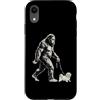 Vintage Bigfoot and Maltese Cryptid Humo Custodia per iPhone XR Bigfoot Walking - Girello maltese divertente per cani