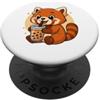 Cute Kawaii Red Panda Drinks Boba Bubble Cute Red Panda Kawaii Anime Bere Bubble Tea Ragazza Bambini PopSockets PopGrip Adesivo