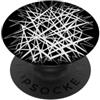 Line Theory Tees and Structured Chaos by Geometria Elettrica Bianco Intersecando Linee Su Nero PopSockets PopGrip Adesivo