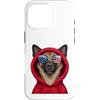 Belgian Malinois Puppy Lover PS Custodia per iPhone 16 Pro Patriot Belgian Malinois Closeup Portrait US Flag Occhiali da sole