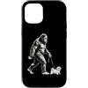 Vintage Bigfoot and Maltese Cryptid Humo Custodia per iPhone 12/12 Pro Bigfoot Walking - Girello maltese divertente per cani