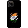 Indian Heritage Graphics Custodia per iPhone 11 Pro Bandiera indiana strappata artiglio segni disegno patriottico
