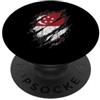 Lion City Heritage Bandiera di Singapore effetto usurato National Pride Design PopSockets PopGrip Adesivo