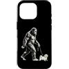 Vintage Bigfoot and Maltese Cryptid Humo Custodia per iPhone 16 Pro Bigfoot Walking - Girello maltese divertente per cani