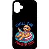 Doodle pup fourth july fireworks patriot Custodia per iPhone 16 Plus Chill The Fourth Out Goldendoodle Dog Patriotic