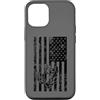 JB's Military Shop Custodia per iPhone 12/12 Pro Frogman, bandiera americana nera invecchiata