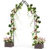Garvee Arco da Giardino con 2 Fioriere Integrate, Pergolato 200x240cm in Metallo Rivestito in PE, Supporto Antiruggine per Rose e Piante Rampicanti, Decorazione per Ingressi Giardino e Matrimoni, Nero
