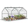 Outsunny Serra con telecomando, pellicola in polietilene, serra in acciaio, per balcone, giardino, pomodori, 120 x 60 x 60 cm, per verdure, fiori, piante, trasparente