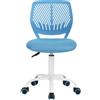 MEUBLE COSY Sedia da Ufficio Ergonomica, Sedia Scrivania Girevole Regolabile in Altezza, Senza Braccioli, con Ruote per Computer, Studio e Cameretta, Blu