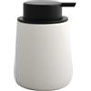 MSV - Dispenser di Sapone in Ceramica - MAONIE Bianco Opaco - 300 ML - Elegante e Pratico per Il Bagno - Ideale per Lo Stile Contemporaneo - Ø 75 x 175 mm - Uso Quotidiano