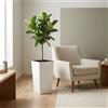 WELL HOME MOBILIARIO & DECORACIÓN Vaso alto per fiori con vaso interno, grande vaso per esterni/interni, in plastica opaca, per terrazza, giardino o soggiorno, resistente ai raggi UV, 55 x 29,5 x 29,5 cm, bianco