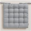 ROOM99 Aura - Cuscino per sedia, 40 x 40 x 4,5 cm, con nastri, per esterni, per interni ed esterni, colore grigio chiaro