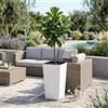 WELL HOME MOBILIARIO & DECORACIÓN Vaso alto per fiori con vaso interno, grande vaso per esterni/interni, in plastica opaca, per terrazza, giardino o soggiorno, resistente ai raggi UV, 75 x 40 x 40 cm, bianco
