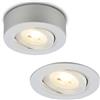 BRILONER - Faretto da superficie e da incasso 2 in 1 LED, piatto, spot LED 230V, spot da soffitto, foro 68mm, 90x30mm (DxH), cromo opaco