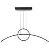 V-TAC VT-7766 Lampadario LED 30W plafoniera design moderno applique sospeso anello colore Nero 890x250mm luce 4000K - 6933
