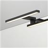 Loevschall Lampada da specchio, 30 cm, per il bagno, colore nero opaco, per specchio da bagno, con interruttore, colore: nero opaco