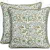 CPC COTTON PRINT CLUB CPC, federe per cuscini da divano, 51 x 51 cm, decorative per soggiorno, 100% cotone, stile boho o graziosi cuscini da esterno, federe per cuscini con fiori o copriletti preppy, verde agata
