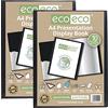 eco-eco Eco042x2 - Raccoglitore per presentazioni, formato A4, 50% riciclato, 10 tasche, con buste in plastica, colore: nero, eco042 x 2