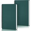 Yarotm Quaderni a Spirale A5-2 Pezzi Quaderno a Quadretti - 14x21cm Verde Scuro Bock Notes A5-100GSM Quaderni a Quadretti 5mm - 120 Pagine Taccuino A5 Diario di Viaggio Notebook