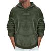 tacniseyw Felpa con cappuccio da uomo in pile spesso, calda, pelosa, comoda, in pile, per tutti i giorni, per autunno e inverno, termica, tinta unita, con tasche a marsupio, AG., XL