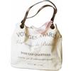 Loberon Voyage Borsa - In robusta tela di cotone - Manico in morbida pelle di bufalo, crema