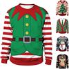 Generic Felpa natalizia da uomo divertente albero di Natale renna pupazzo di neve top oversize abiti natalizi top a maniche lunghe pullover novità costumi natalizi alla moda vestiti per le vacanze regali