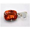 Chirag Gems Naturale 20Ct Arancione Zaffiro Cuscino Certificato Gemma 925 Argento Massiccio