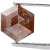 Surat*Diamond*City Diamante Naturale Marrone Esagonale Decorato 1.38tcw 7.2mm