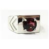 Artik Jewels Naturale Granato Gemma Con 14K Placcato Oro Bianco Anello Argento per Uomo AJ789