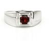 Handmade Anello In Argento Sterling 925 Con Gemma Di Granato Naturale Per Uomo AJ795