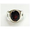 Artik Jewels Naturale Granato Gemma Con 14K Placcato Oro Bianco Anello Argento per Uomo AJ799