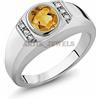 Artik Jewels Anello In Argento Sterling 925 Con Gemma Citrina Naturale Per Uomo AJ692
