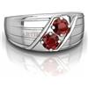 Anello In Argento Sterling 925 Con Gemma Di Granato Naturale Per Uomo AJ805