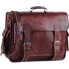 Fatto a mano 22 " Borsa IN Pelle Italiana Uomo Tracolla Cartella Laptop Viaggio Valigetta