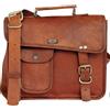 Fatto a mano 18 " Borsa Pelle Tracolla Valigetta Portatile Uomo Cartella Crazy Capra Cuoio