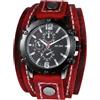 JewelryWe Orologio da Polso Punk Vintage: Orologio da Polso da Uomo Gotico Cinturino in Pelle con Quadrantini Finti